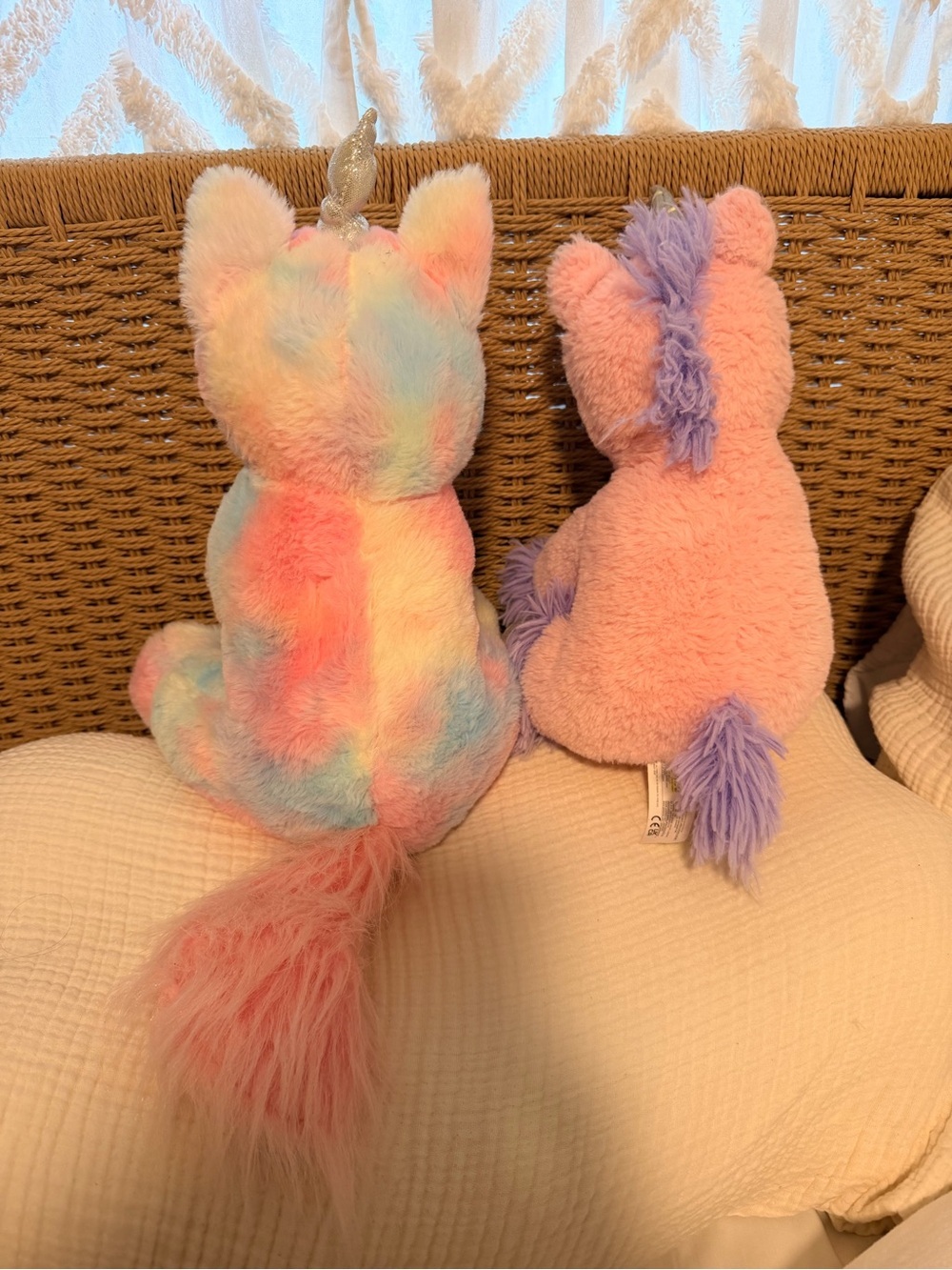 Pastel Rainbow & Pink Unicorn Plush Toy - Soft Cuddle Buddy - Picture 4 of 6